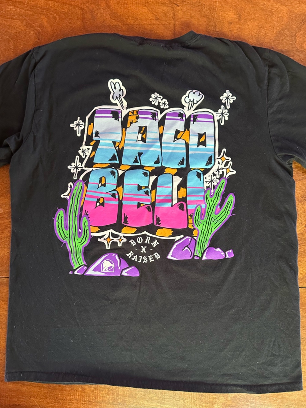 Taco Bell x Born x Raised Graphic T-Shirt Black Streetwear Collab Size Large